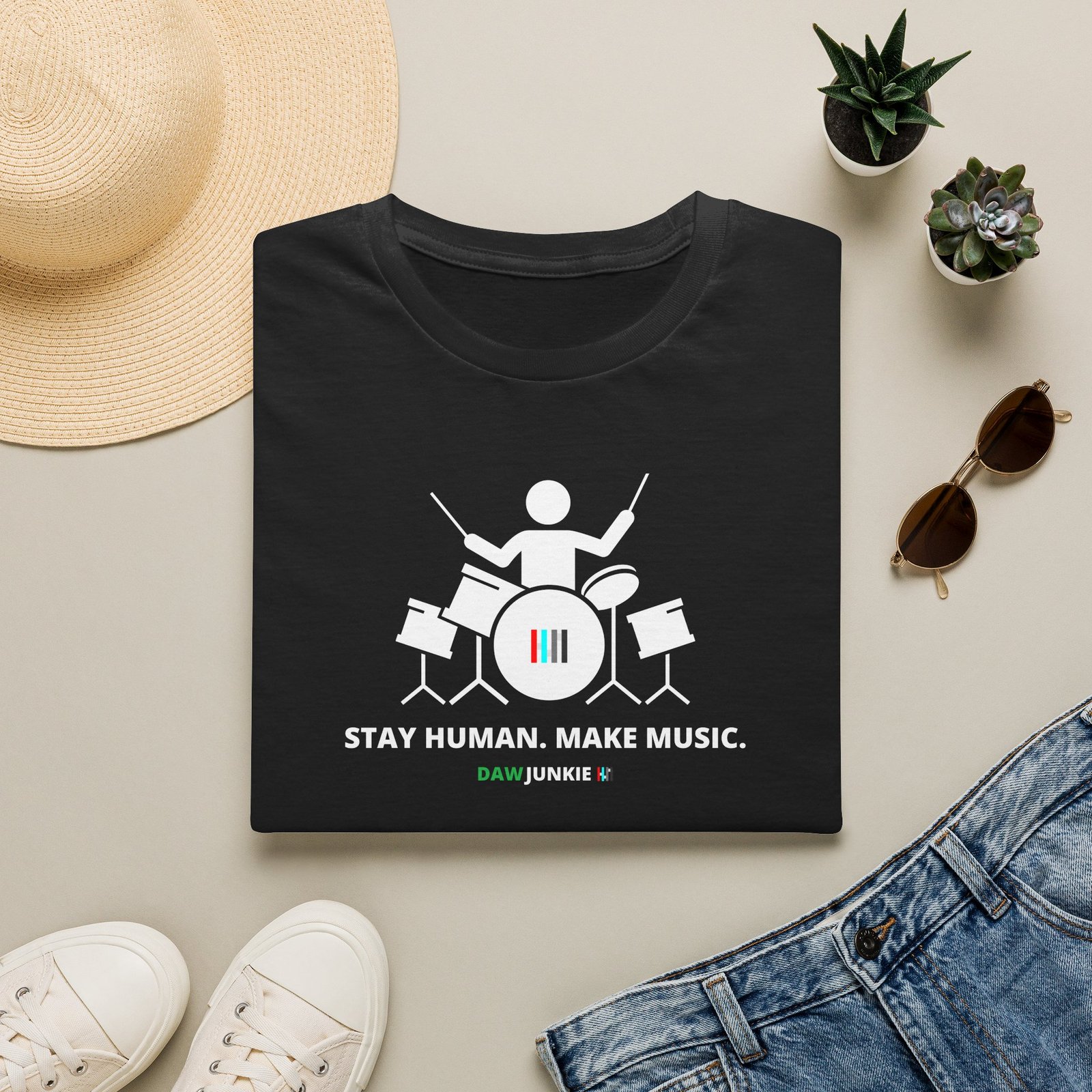 stay human make music t shirt – drummer stay human make music t shirt – drummer