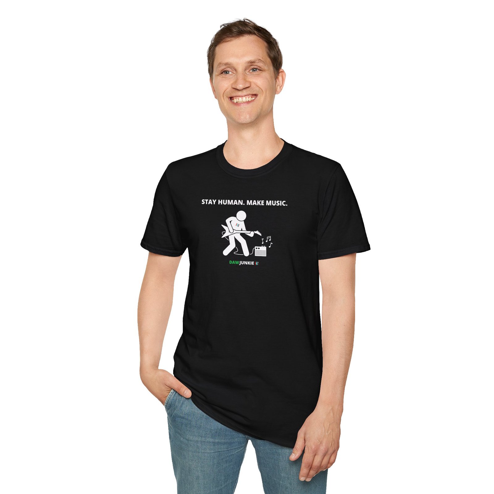 stay human make music t shirt – guitar stay human make music t shirt – guitar