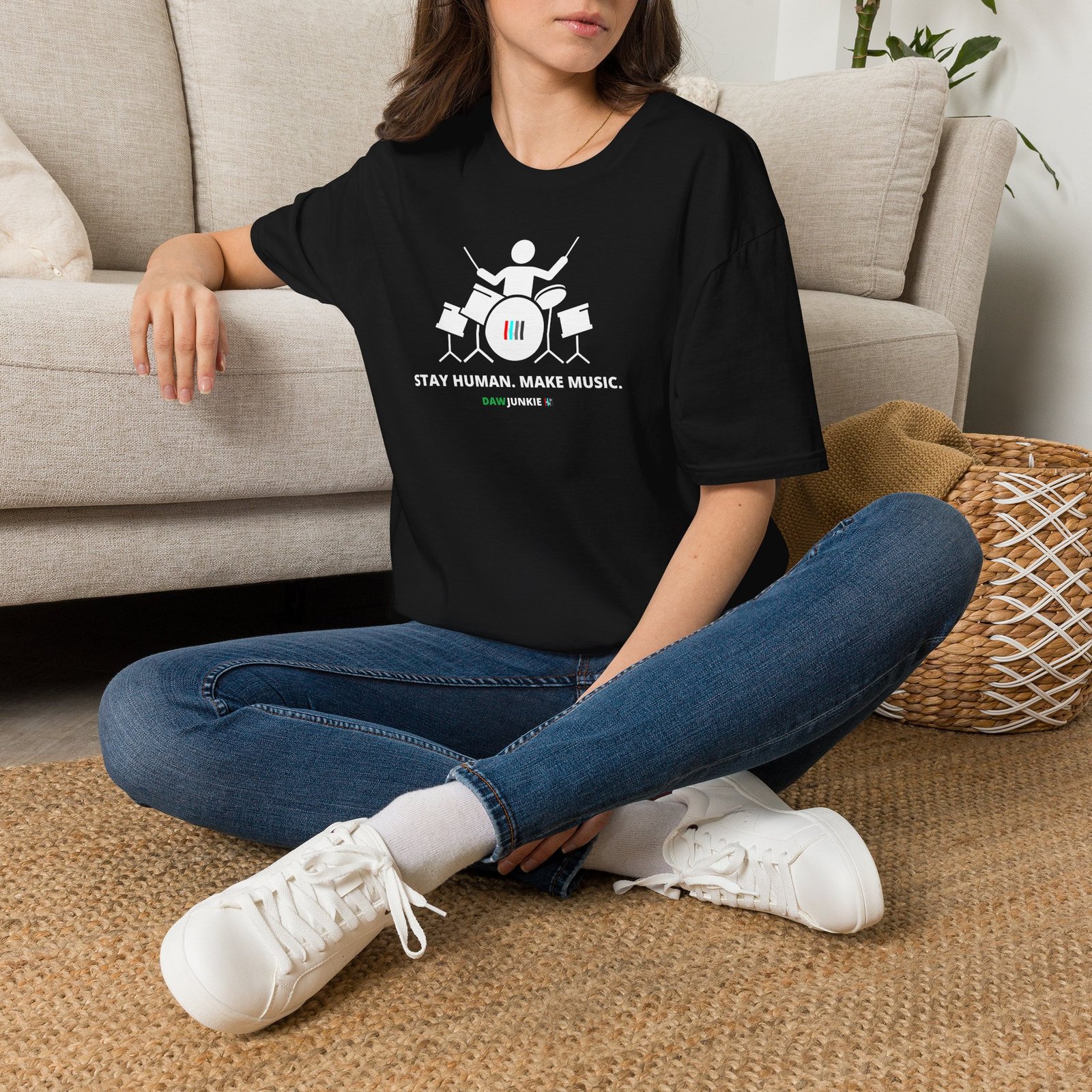 stay human make music t shirt – drummer stay human make music t shirt – drummer