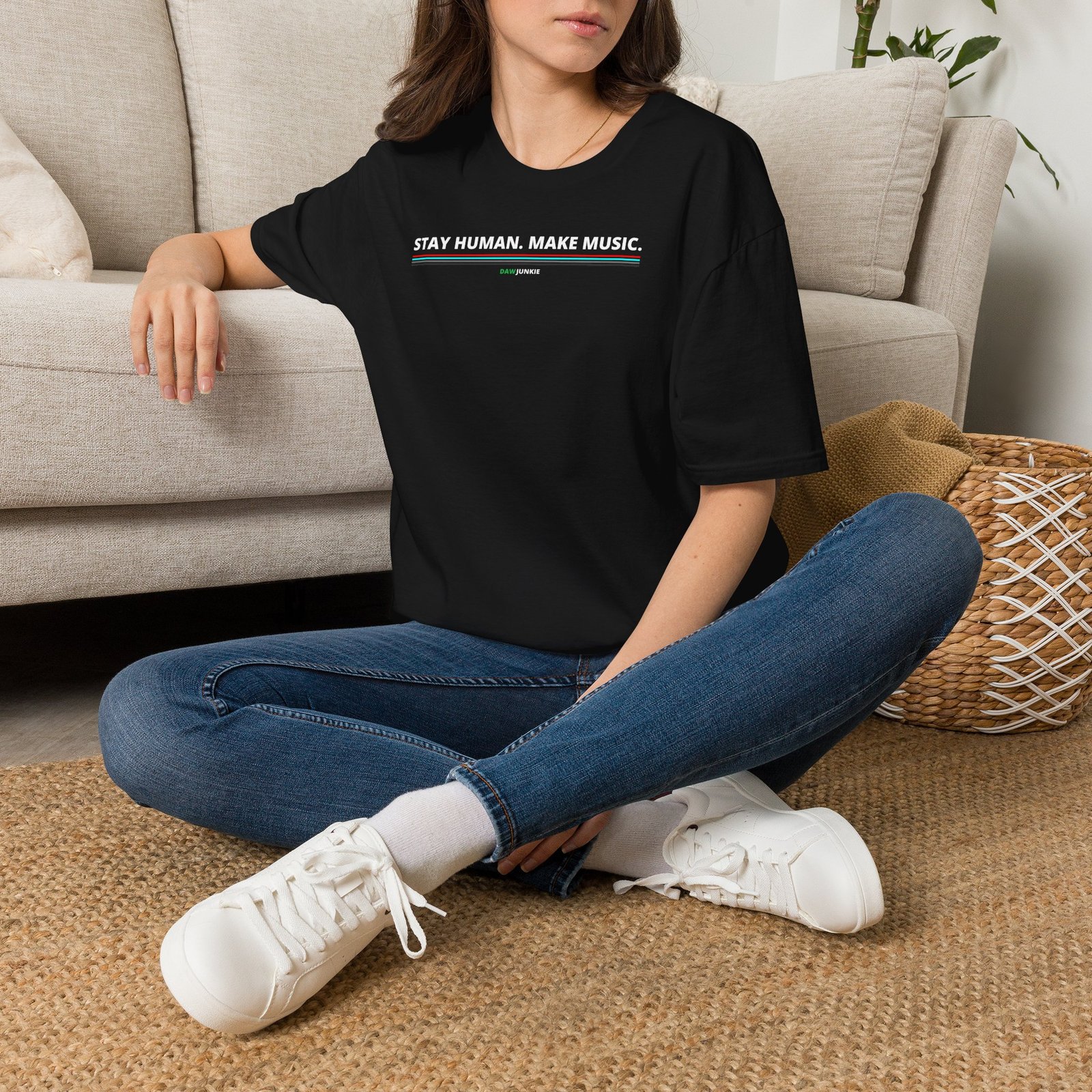 stay human make music t shirt – color bars stay human make music t shirt – color bars